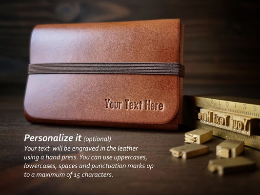 Carteira Camel Brown em couro com gravação personalizada