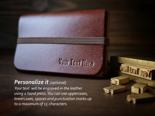 Carteira Classic Brown em couro com gravação personalizada