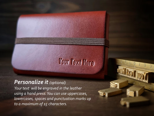 Carteira Cognac Brown em couro com gravação personalizada