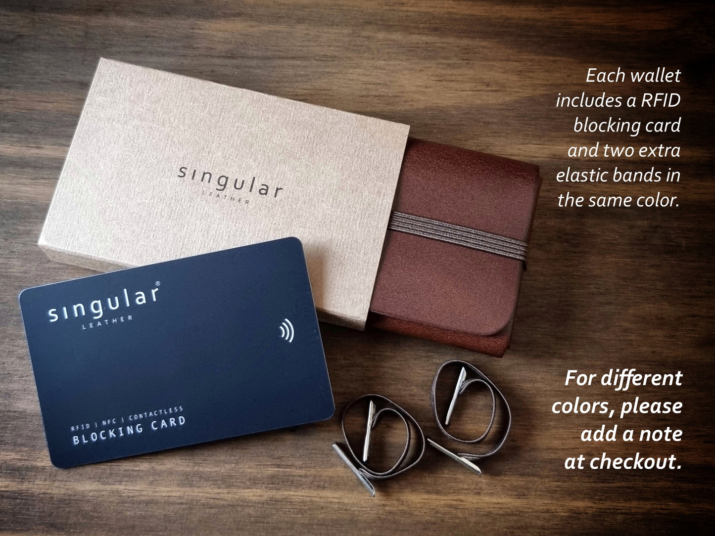 Conjunto de oferta com carteira Classic Brown, cartão RFID e caixa elegante