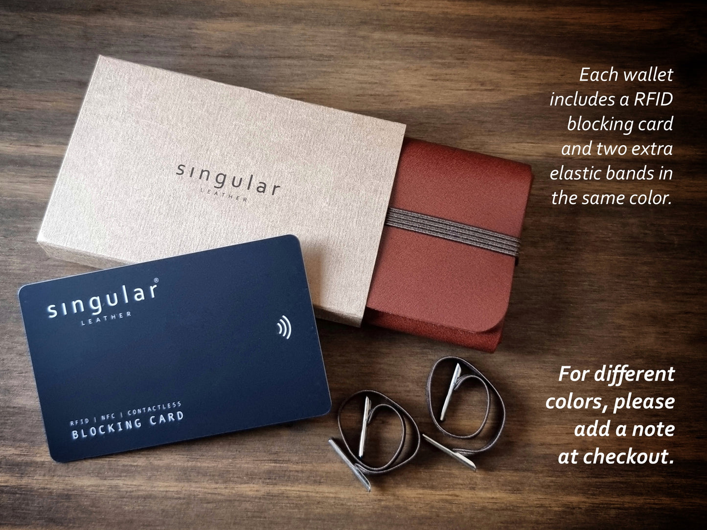 Conjunto de oferta com carteira Cognac Brown, cartão RFID e caixa elegante