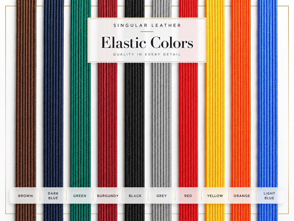 Pack de elásticos coloridos de substituição para carteira Singular Leather, todas as 10 cores disponíveis